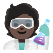 Emoji 🧑🏿‍🔬 Persona Che Lavora In Campo Scientifico: Carnagione Scura su Google Android 12.0.
