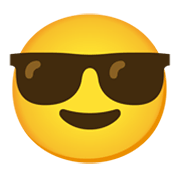 😎 Emoji Cara Sonriendo Con Gafas De Sol en Google Android 12.0.
