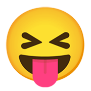 Emoji 😝 Faccina Con Un Gran Sorriso Che Mostra La Lingua su Google Android 12.0.