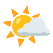 🌤️ Emoji Sonne hinter kleiner Wolke Google Android 12.0.