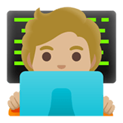 Emoji 🧑🏼‍💻 Persona Esperta Di Tecnologia: Carnagione Abbastanza Chiara su Google Android 12.0.