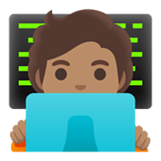 Émoji 🧑🏽‍💻 Informaticien (tous Genres) : Peau Légèrement Mate sur Google Android 12.0.
