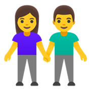 👫 Emoji Mann und Frau halten Hände Google Android 12.0.