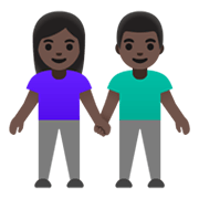 👫🏿 Emoji Mann und Frau halten Hände: dunkle Hautfarbe Google Android 12.0.