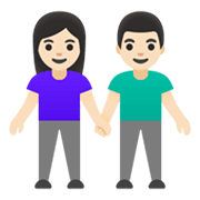 👫🏻 Emoji Mann und Frau halten Hände: helle Hautfarbe Google Android 12.0.