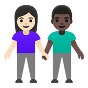 Emoji 👩🏻‍🤝‍👨🏿 Uomo E Donna Che Si Tengono Per Mano: Carnagione Chiara E Carnagione Scura su Google Android 12.0.