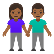 👫🏾 Emoji Mann und Frau halten Hände: mitteldunkle Hautfarbe Google Android 12.0.
