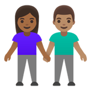 👩🏾‍🤝‍👨🏽 Emoji Mann und Frau halten Hände: mitteldunkle Hautfarbe, mittlere Hautfarbe Google Android 12.0.