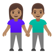 👫🏽 Emoji Mann und Frau halten Hände: mittlere Hautfarbe Google Android 12.0.