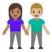 Emoji 👩🏽‍🤝‍👨🏼 Uomo E Donna Che Si Tengono Per Mano: Carnagione Olivastra E Carnagione Abbastanza Chiara su Google Android 12.0.