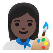 Emoji 👩🏿‍🎨 Artista Donna: Carnagione Scura su Google Android 12.0.