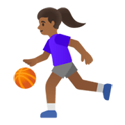Émoji ⛹🏾‍♀️ Femme Avec Ballon : Peau Mate sur Google Android 12.0.