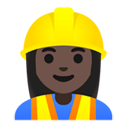 👷🏿‍♀️ Emoji Pedreira: Pele Escura na Google Android 12.0.