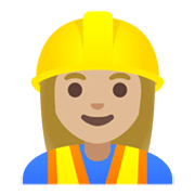 👷🏼‍♀️ Emoji Pedreira: Pele Morena Clara na Google Android 12.0.
