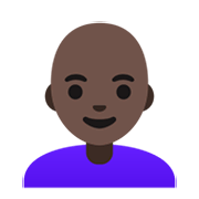 👩🏿‍🦲 Emoji Frau: dunkle Hautfarbe, Glatze Google Android 12.0.
