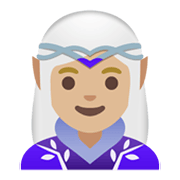 Émoji 🧝🏼‍♀️ Elfe Femme : Peau Moyennement Claire sur Google Android 12.0.