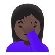 Emoji 🤦🏿‍♀️ Donna Esasperata: Carnagione Scura su Google Android 12.0.