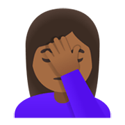 Emoji 🤦🏾‍♀️ Donna Esasperata: Carnagione Abbastanza Scura su Google Android 12.0.