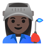 Emoji 👩🏿‍🏭 Operaia: Carnagione Scura su Google Android 12.0.