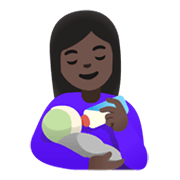 Emoji 👩🏿‍🍼 Donna Che Allatta: Carnagione Scura su Google Android 12.0.