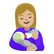 Emoji 👩🏼‍🍼 Donna Che Allatta: Carnagione Abbastanza Chiara su Google Android 12.0.
