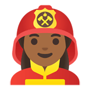 Emoji 👩🏾‍🚒 Pompiere Donna: Carnagione Abbastanza Scura su Google Android 12.0.