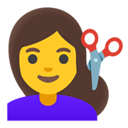 Émoji 💇‍♀️ Femme Qui Se Fait Couper Les Cheveux sur Google Android 12.0.