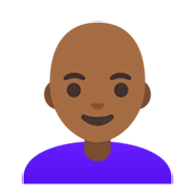 👩🏾‍🦲 Emoji Frau: mitteldunkle Hautfarbe, Glatze Google Android 12.0.