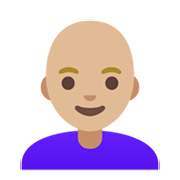 👩🏼‍🦲 Emoji Frau: mittelhelle Hautfarbe, Glatze Google Android 12.0.