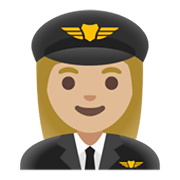 Emoji 👩🏼‍✈️ Pilota Donna: Carnagione Abbastanza Chiara su Google Android 12.0.