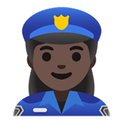 Émoji 👮🏿‍♀️ Policière : Peau Foncée sur Google Android 12.0.