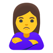🙎‍♀️ Emoji Mulher Fazendo Bico na Google Android 12.0.