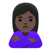 Emoji 🙎🏿‍♀️ Donna Imbronciata: Carnagione Scura su Google Android 12.0.