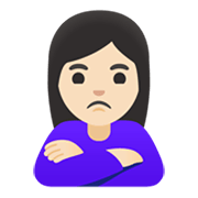 🙎🏻‍♀️ Emoji Mujer Haciendo Pucheros: Tono De Piel Claro en Google Android 12.0.