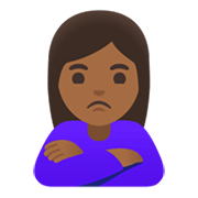 🙎🏾‍♀️ Emoji Mujer Haciendo Pucheros: Tono De Piel Oscuro Medio en Google Android 12.0.