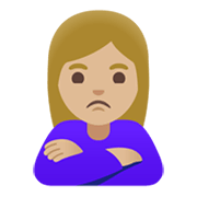 Emoji 🙎🏼‍♀️ Donna Imbronciata: Carnagione Abbastanza Chiara su Google Android 12.0.