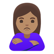 🙎🏽‍♀️ Emoji Mujer Haciendo Pucheros: Tono De Piel Medio en Google Android 12.0.