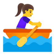 Emoji 🚣‍♀️ Donna In Barca A Remi su Google Android 12.0.