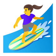 Emoji 🏄‍♀️ Surfista Donna su Google Android 12.0.