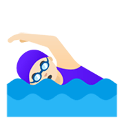🏊🏻‍♀️ Emoji Mulher Nadando: Pele Clara na Google Android 12.0.