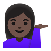 💁🏿‍♀️ Emoji Infoschalter-Mitarbeiterin: dunkle Hautfarbe Google Android 12.0.