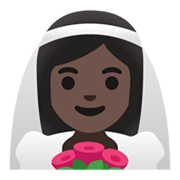 👰🏿‍♀️ Emoji Frau in einem Schleier: dunkle Hautfarbe Google Android 12.0.