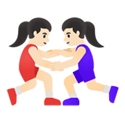 🤼🏻‍♀️ Emoji Mujeres Luchando, Tono De Piel Claro en Google Android 12.0.