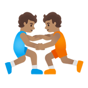 🤼🏽 Emoji Personas Luchando, Tono De Piel Medio en Google Android 12.0.
