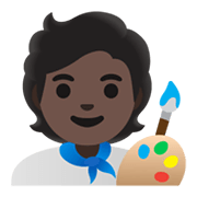 Emoji 🧑🏿‍🎨 Artista: Carnagione Scura su Google Android 12L.