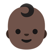 👶🏿 Emoji Baby: dunkle Hautfarbe Google Android 12L.