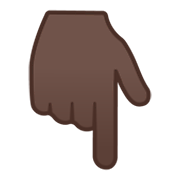 👇🏿 Emoji Dorso Da Mão Com Dedo Indicador Apontando Para Baixo: Pele Escura na Google Android 12L.
