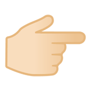Emoji 👉🏻 Indice Verso Destra: Carnagione Chiara su Google Android 12L.