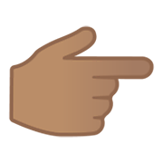👉🏽 Emoji Dorso De Mano Con índice A La Derecha: Tono De Piel Medio en Google Android 12L.