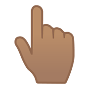 👆🏽 Emoji Dorso Da Mão Com Dedo Indicador Apontando Para Cima: Pele Morena na Google Android 12L.